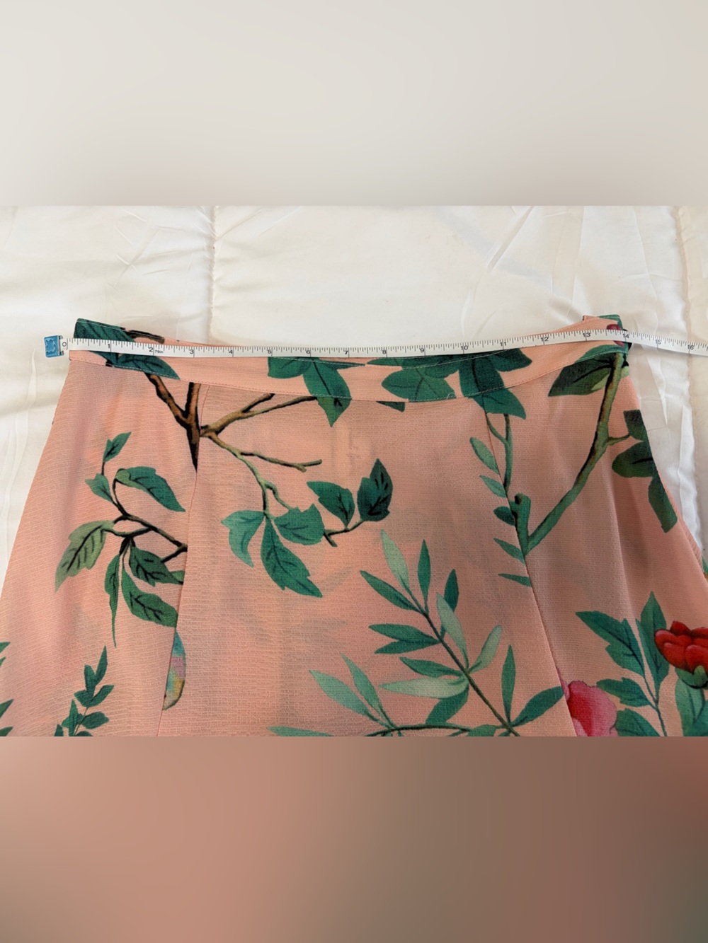 NWOT ArattaSilent Journey- Peach Botanical & Bird Print Maxi Skirt - Picture 15 of 16
